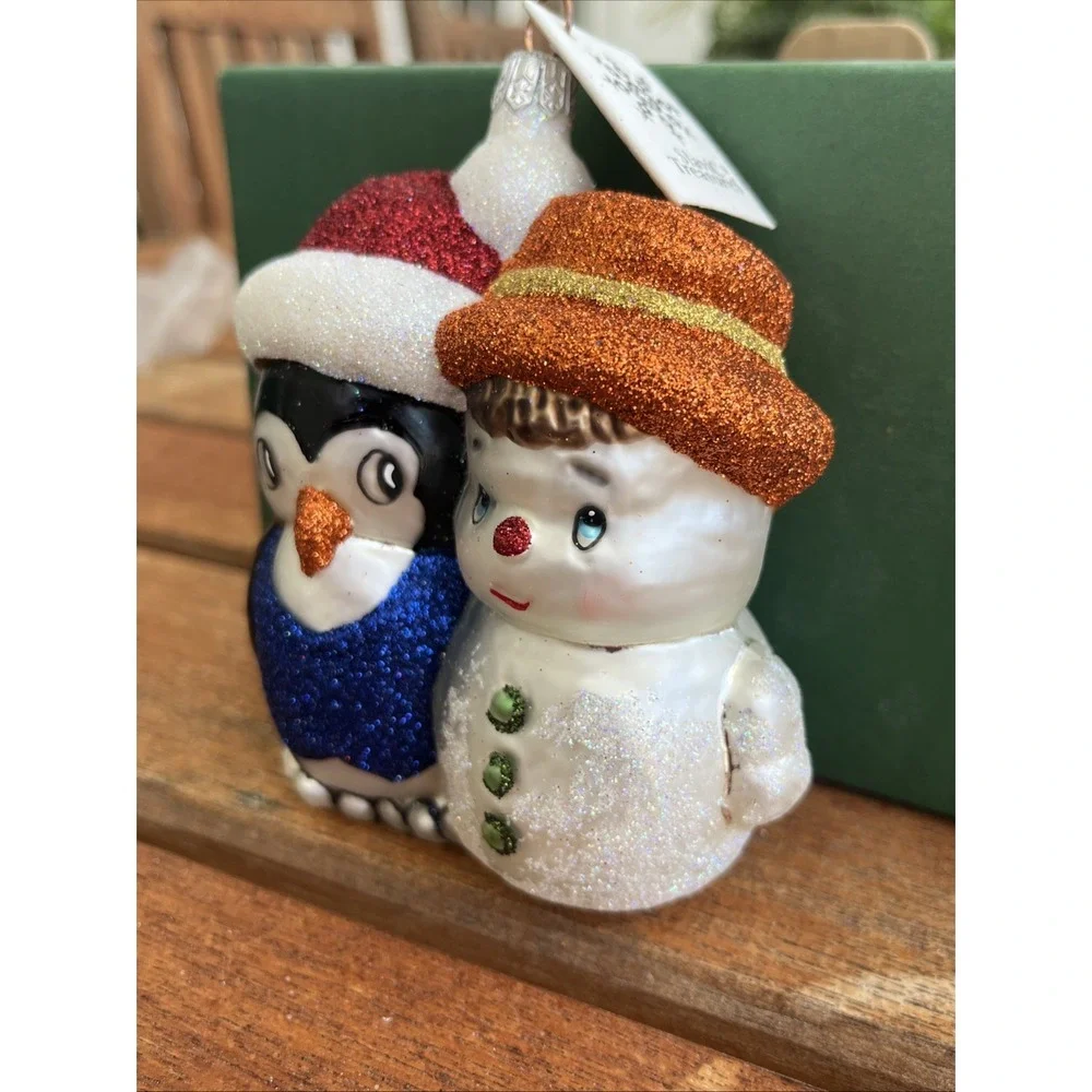 RARE Beat Friends Polar Bear Penguin Slavic Treasures Poland Hand Blown Ornament
